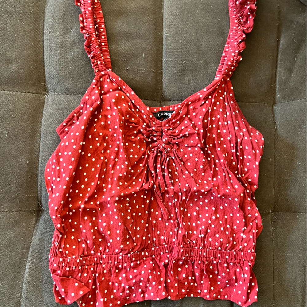 Express women’s red polka dot tank top